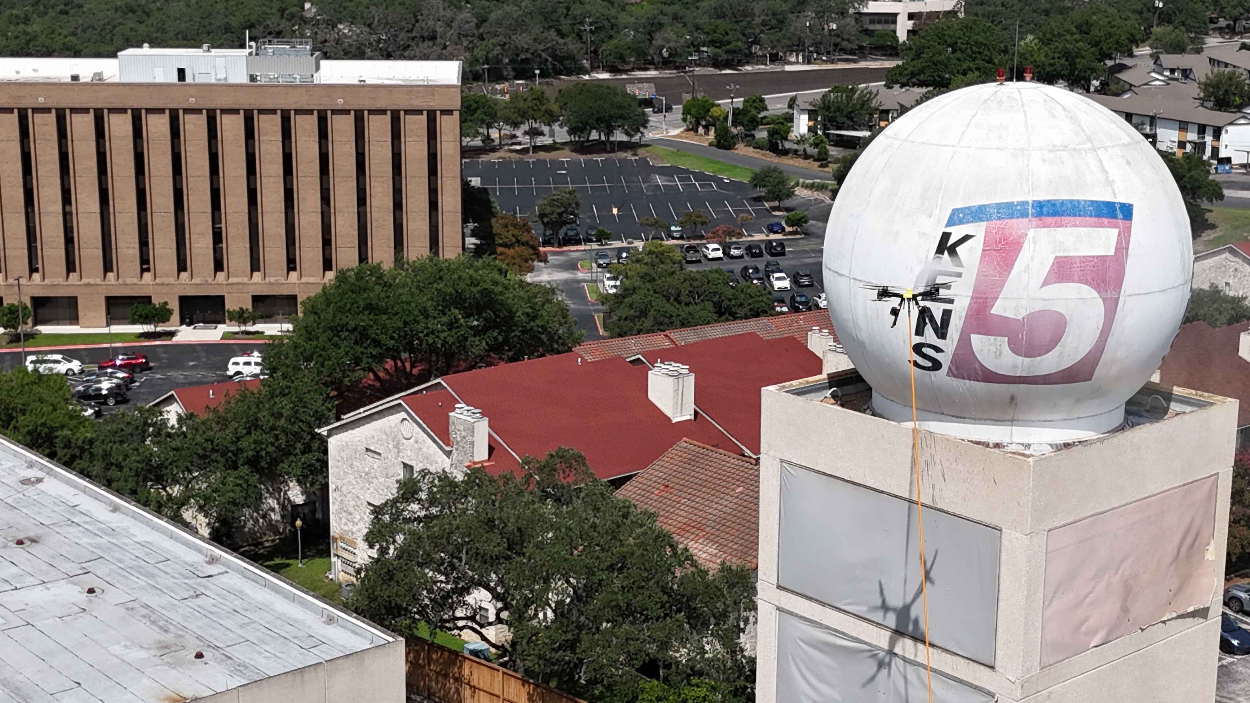 Kens5 Weather Doppler Softwash Cleaning by Drone, San Antonio, TX.